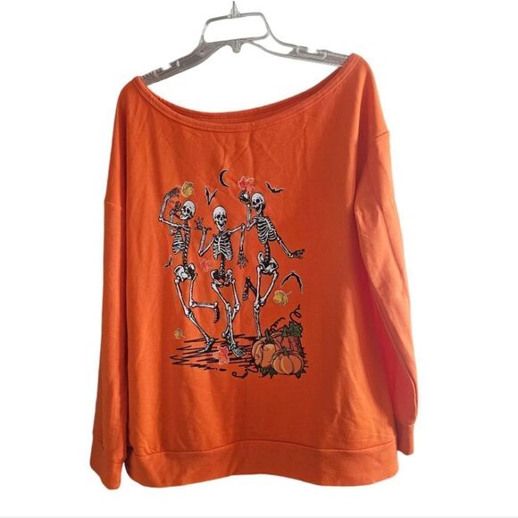 HALLOWEEN Off-the-Shoulder Sweatshirt - Size Medium - Picture 1 of 4